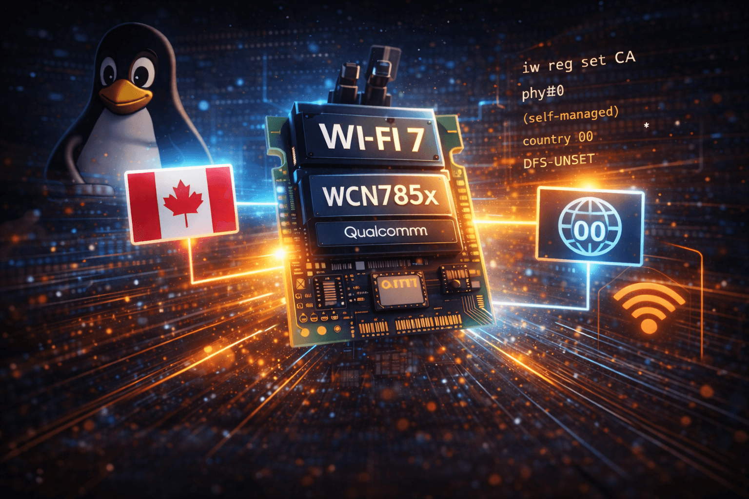 Fixing Wi-Fi 7 regulatory domain issues on Linux with Qualcomm WCN785x (ath12k)